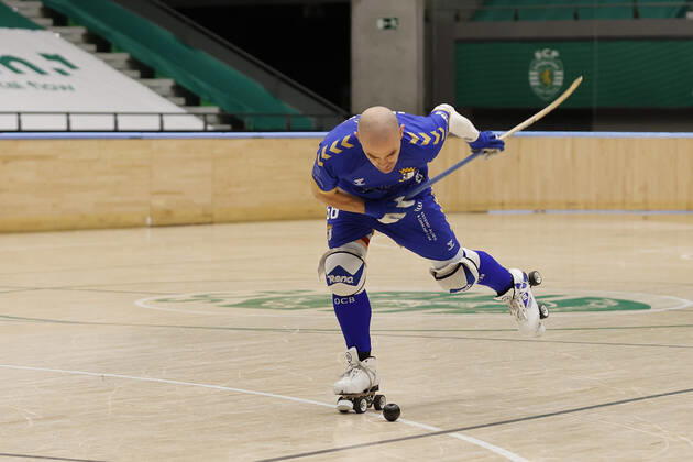 Sporting CP v OC Barcelos - Rink Hockey 1st Division Playoff Reinaldo Ventura in action during the Rink Hockey playoffs 1st leg between Sporting CP and OC Barcelos, at Pavilhao Joao Rocha, Lisboa, Portugal, 08, May, 2021 Lisbon Portugal rico-sporting210508_npCUN Copyright: xJoaoxRicox