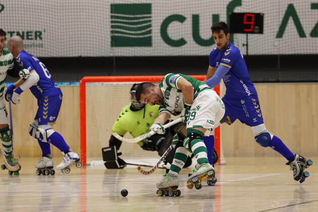 Sporting CP v OC Barcelos - Rink Hockey 1st Division Playoff Nolito Romero in action during the Rink Hockey playoffs 1st leg between Sporting CP and OC Barcelos, at Pavilhao Joao Rocha, Lisboa, Portugal, 08, May, 2021 Lisbon Portugal rico-sporting210508_npyHD Copyright: xJoaoxRicox