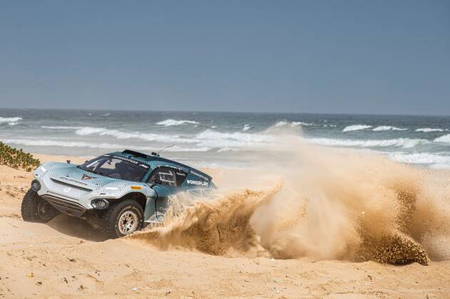 Mandatory Credit: Photo by Charly Lopez Motorsport Images Shutterstock (11985787z) Jutta Kleinschmidt (GER) Mattias Ekstrom (SWE), ABT CUPRA XE during the 2021 Extreme E Ocean X Prix 2021 XE Ocean X Prix, Lac Rose, Dakar, Senegal - 30 May 2021 2021 XE Ocean X Prix, Lac Rose, Dakar, Senegal - 30 May 2021  Copyright: xCharlyxLopez MotorsportxImages Shutterstockx 11985787z