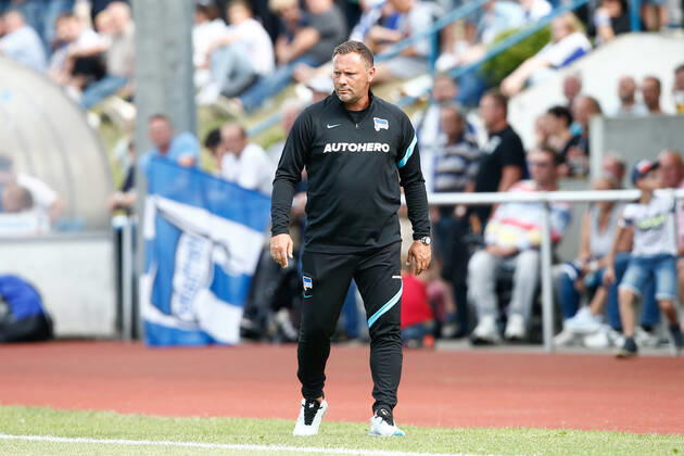 07 07 2021, xtgx, football test match, MSV Neuruppin Hertha BSC Berlin emspor, v l Pal Dardai Hertha, coach DFL DFB REGULATES PROHIBIT ANY USE OF PHOTOGRAPHS as IMAGE SEQUENCES and or QUASI VIDEO Neuruppin