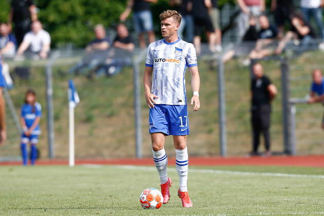07 07 2021, xtgx, football test match, MSV Neuruppin Hertha BSC Berlin emspor, v l Maximilian Mittelstaedt Hertha, 17 clipping, single frame, Ganzkoerper, single frame DFL DFB REGULATIONS PROHIBIT ANY USE OF PHOTOGRAPHS as IMAGE SEQUENCES and or QUASI VIDEO Neuruppin