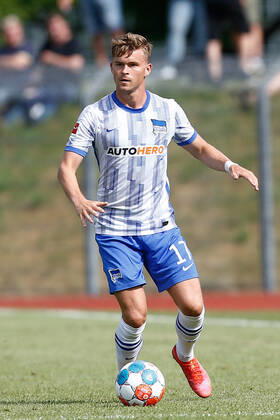 07 07 2021, xtgx, football test match, MSV Neuruppin Hertha BSC Berlin emspor, v l Maximilian Mittelstaedt Hertha, 17 clipping, single frame, Ganzkoerper, single frame DFL DFB REGULATIONS PROHIBIT ANY USE OF PHOTOGRAPHS as IMAGE SEQUENCES and or QUASI VIDEO Neuruppin