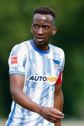 07 07 2021, xtgx, football test match, MSV Neuruppin Hertha BSC Berlin emspor, v l Dodi Lukebakio Hertha, 11 with captains armband, captain, upper body, portrait, portraet, single image DFL DFB REGULATIONS PROHIBIT ANY USE OF PHOTOGRAPHS as IMAGE SEQUENCES and or QUASI VIDEO Neuruppin