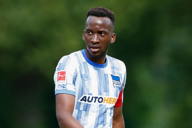 07 07 2021, xtgx, football test match, MSV Neuruppin Hertha BSC Berlin emspor, v l Dodi Lukebakio Hertha, 11 with captains armband, captain, upper body, portrait, portraet, single image DFL DFB REGULATIONS PROHIBIT ANY USE OF PHOTOGRAPHS as IMAGE SEQUENCES and or QUASI VIDEO Neuruppin