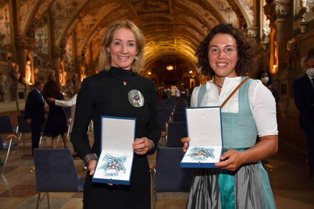 Michaela Gerg and Laura Dahlmeier Award of the Bavarian Order of Merit 2021 Honour, Award Antiquarium Residenz Munich 08 July 2021