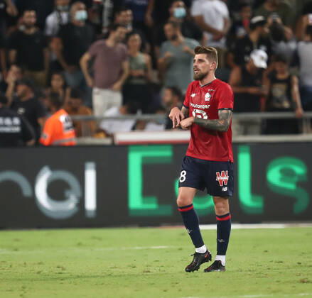 French Super Cup 2021 (Trophee Des Champions) - PSG Vs Lille Lille s Portuguese midfielder Xeka (C) celebrates at the end of the French Champions Trophy (Trophee des Champions) final football match between Paris Saint-Germain (PSG) and Lille (LOSC) at the Bloomfield Stadium in Tel Aviv, Israel, on August 1, 2021 Tel Aviv Israel jebarah-notitle210801_np6ey Copyright: xRaddadxJebarahx