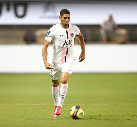 French Super Cup 2021 (Trophee Des Champions) - PSG Vs Lille Paris Saint-Germain s Moroccan defender Achraf Hakimi during the French Champions Trophy (Trophee des Champions) final football match between Paris Saint-Germain (PSG) and Lille (LOSC) at the Bloomfield Stadium in Tel Aviv, Israel, on August 1, 2021 Tel Aviv Israel jebarah-notitle210801_npZdT Copyright: xRaddadxJebarahx