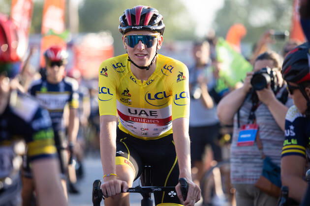 August 13, 2021, Komenda, Slovenia: Two-time Tour de France winner Tadej Pogacar rides a bicycle through the crowd at a reception in his honour in Komenda, his hometown. .Pogacar won the Tour de France for the second time in a row and bronze medal at the Tokyo Olympic Games, Olympische Spiele, Olympia, OS Komenda Slovenia - ZUMAs197 0129346998st Copyright: xLukaxDakskoblerx