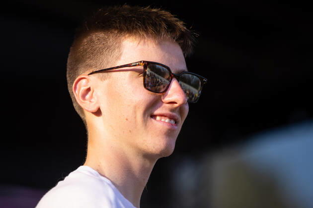 August 13, 2021, Komenda, Slovenia: Two-time Tour de France winner Tadej Pogacar on stage at a reception in his honour in Komenda, his hometown. .Pogacar won the Tour de France for the second time in a row and bronze medal at the Tokyo Olympic Games, Olympische Spiele, Olympia, OS Komenda Slovenia - ZUMAs197 0129347016st Copyright: xLukaxDakskoblerx