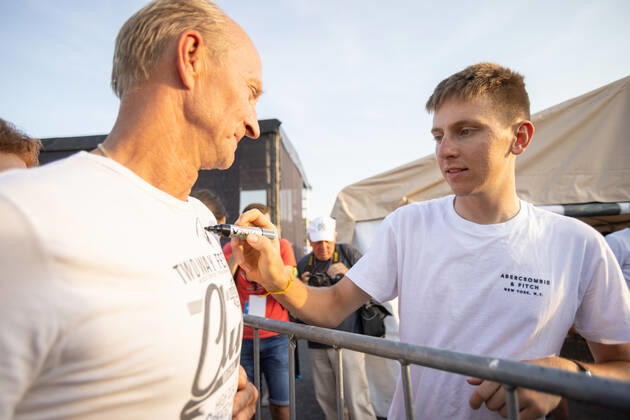 August 13, 2021, Komenda, Slovenia: Two-time Tour de France winner Tadej Pogacar signs autographs at a reception in his honour in Komenda, his hometown. .Pogacar won the Tour de France for the second time in a row and bronze medal at the Tokyo Olympic Games, Olympische Spiele, Olympia, OS Komenda Slovenia - ZUMAs197 0129347054st Copyright: xLukaxDakskoblerx