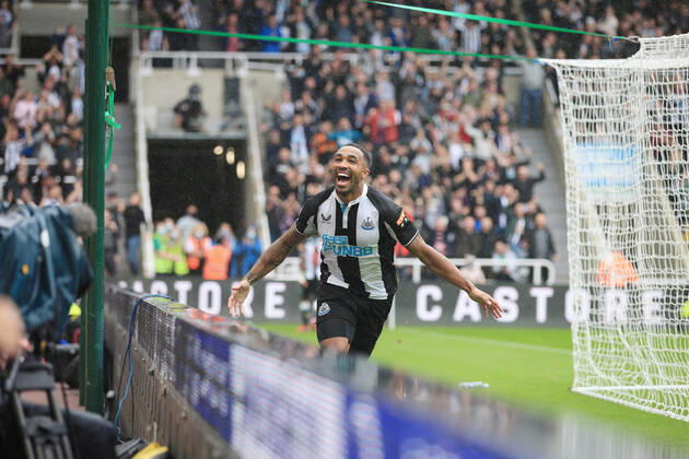 Fußball Premier League Newcastle United v West Ham United 15. August 2021 Premier League Newcastle United v West Ham United Callum Wilson von Newcastle United jubelt nach seinem ersten Tor Foto Simon Stacpoole Abseits Newcastle upon Tyne UK Copyright: xSimonxStacpoolexOffside