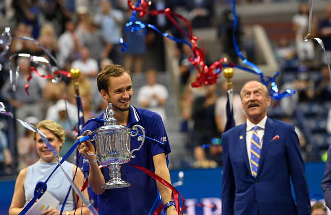 2021 US Open Men s Single Final Winner Daniil Medvedev ,Russia and Stan Smith , USA