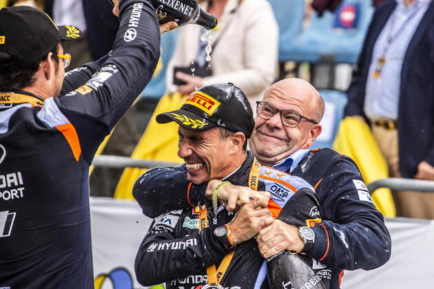 Bilder des Jahres 2021, Sport 10 Oktober Sport Themen der Woche KW41 Sport Bilder des Tages podium, portrait during the RACC Rally Catalunya de Espana, 11th round of the 2021 FIA WRC, Motorsport Rallye, WM FIA World Rally Championship, from October 14 to 17, 2021 in Salou, Catalonia, Spain - AUTO - WRC - RACC RALLY CATALUNYA 2021 DPPI Panoramic  RPPA2021_11_SPAIN_807