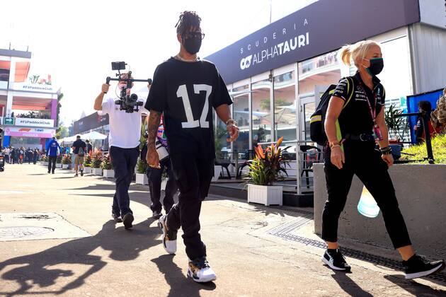 British driver Lewis Hamilton of Mercedes arrives at the third practice for the Formula One Grand Prix of Mexico, that takes place at the Hermanos Rodriguez Autodrome, in Mexico City, Mexico, 06 November 2021. Formula One Grand Prix of Mexico !ACHTUNG: NUR REDAKTIONELLE NUTZUNG!  Copyright: xCarlosxRamírezx AMDEP1917 20211106-e5d51357d39cdbc4c8acc2bfe8524438fadb6617