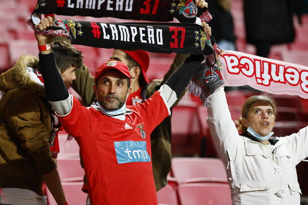 SL Benfica V Pacos Ferreira FC - Taca De Portugal SL Benfica™s supporters during the match for Taca de Portugal between SL Benfica and Pacos de Ferreira, at Estadio da Luz, Lisboa, Portugal, 19, November, 2021 Lisbon Portugal  Copyright: xJoaoxRicox rico-slbenfic211119_npJIT