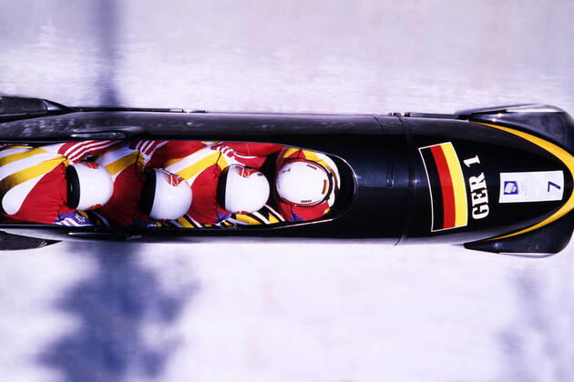 HOPPE Wolfgang Team GER 4-man bob 3 place with HIELSCHER, HANNEMANN Rene and EMBACH Olympic Winter Games 1994 in Lillehammer on 27 02 1994 in Lillehammer