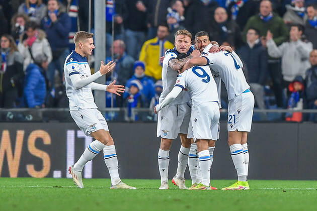 lazioe, celebrates after scoring a goal during UC Sampdoria vs SS Lazio, italian soccer Serie A match in Genova, Italy, December 05 2021  Copyright: xDaniloxVigox xIPAx xx 0