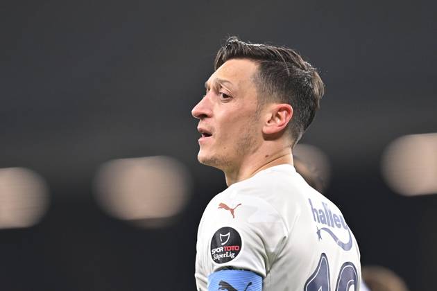 Mesut Ozil of Fenerbahce during the Turkish Super League football match between Fatih Karagumruk and Fenerbahce at Ataturk Olympic Stadium in Istanbul , Turkey on December 22 , 2021. ( Photo by Seskimphoto )