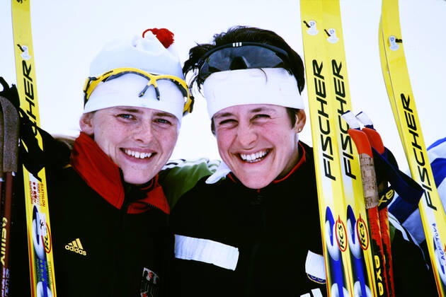 DISL Uschi Team GER Biathlon women Sprint 7,5 km 2 place with APEL Katrin 3 place Olympic Winter Games 1998 in Nagano Japan from 07 22 02 1998 on 15 02 1998 in Nagano