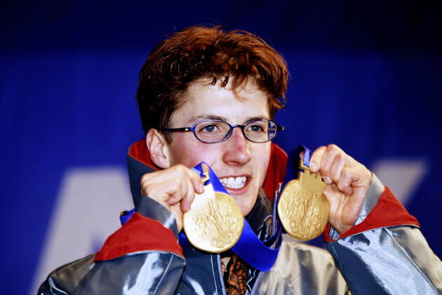 AMMANN Simon Team SUI 1 Place Olympic Champion Ski Jumping K 120 at the Award Ceremony Olympic Winter Games 2002 Salt Lake City USA on 13 02 2002 in Salt Lake City