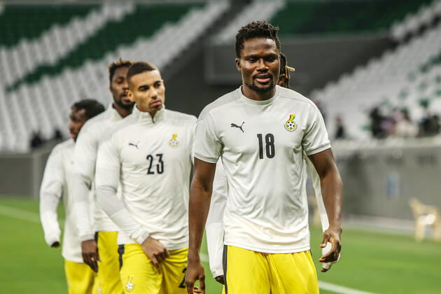 QATAR, DUBAI, - JANUARY 6: Daniel Amartey of Ghana during the preparations for the 2022 Africa Cup of Nations match between Black Stars and Algeria in Khalifa International Stadium on January 6, 2022 in Qatar, Dubai. Photo by Gabriel Ahiabor Copyright: xCHENDAYEx*_*x