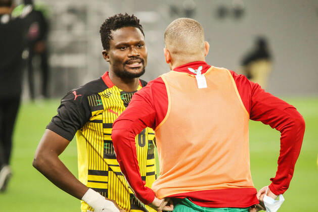 QATAR, DUBAI, - JANUARY 6: Daniel Amartey of Ghana during the preparations for the 2022 Africa Cup of Nations match between Black Stars and Algeria in Khalifa International Stadium on January 6, 2022 in Qatar, Dubai. Photo by Gabriel Ahiabor Copyright: xCHENDAYEx*_*x