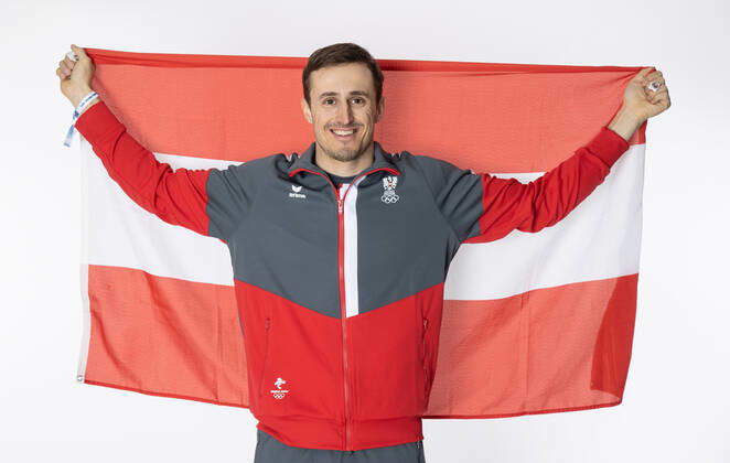OLYMPICS - OEOC, equipping Beijing 2022 VIENNA,AUSTRIA,25.JAN.2022 - OLYMPICS - OEOC, equipping Winter Olympic Games, Olympische Spiele, Olympia, OS Beijing 2022. Image shows Stefan Brennsteiner (AUT).  GEPAxpictures xHaraldxSteiner