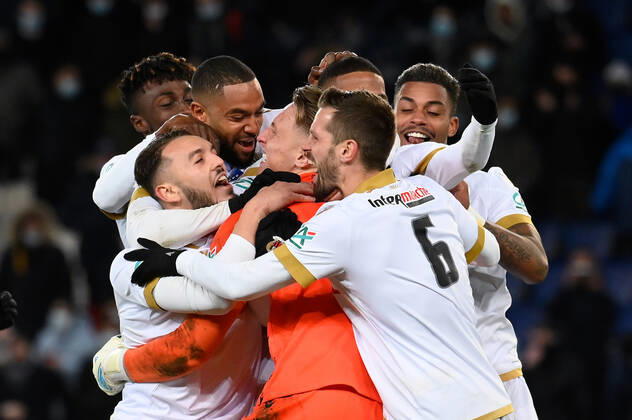 OGC Nice defeats Paris Saint Germain in a penalty shootout at the Parc des Princes in the 8th round of the French Cup on January 31, 2022.  JulienxMattiax xLexPictorium LePictorium_0258816