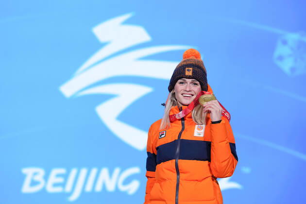 BEIJING 2022, Eisschnelllauf, 3000m Frauen, Siegerehrung
