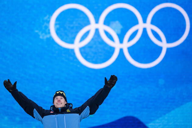 BEIJING 2022, Ski Freestyle, Buckelpiste Männer, Siegerehrung