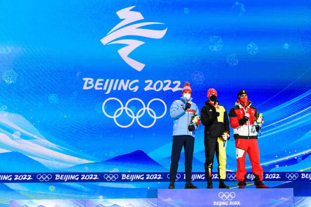 BEIJING 2022, Nordische Kombination, Männer Normalschanze, Siegerehrung