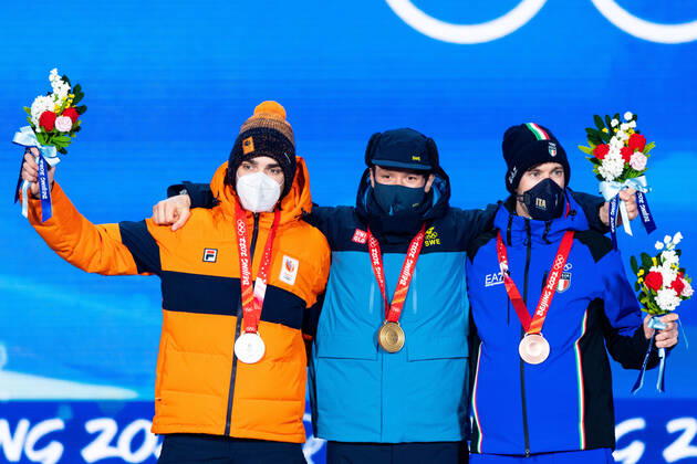 BEIJING 2022, Eisschnelllauf, 10000m Männer, Siegerehrung