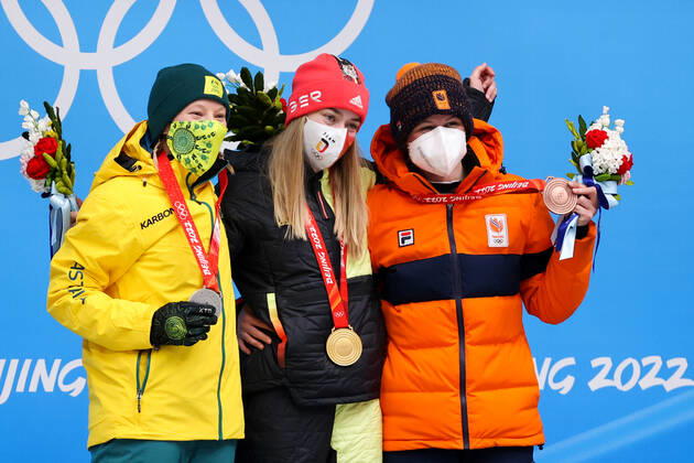 BEIJING 2022, Skeleton, Frauen, Siegerehrung