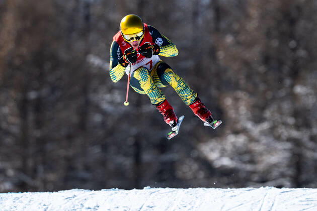 220218 Daniel Bohnacker of Germany competes in men s ski cross seeding during day 14 of the 2022 Winter Olympics on February 18, 2022 in Zhangjiakou Photo Joel Marklund BILDBYRAN kod JM JM0292 bbeng freestyle skiing skicross ski cross olympic games olympics winter olympics os ol olympiska spel vinter os olympic games beijing peking beijing 2022 beijing 2022 beijing 2022 olympic games beijing 2022 winter olympic games beijing os beijing ol winter ol,  Copyright: JOELxMARKLUND BB220218JM012