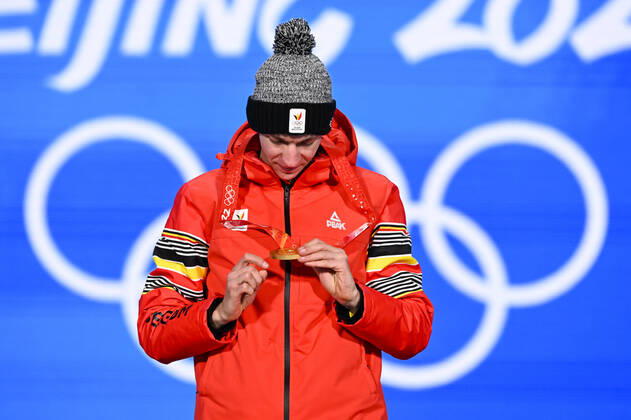 BEIJING 2022, Eisschnelllauf, Massenstart Männer, Siegerehrung