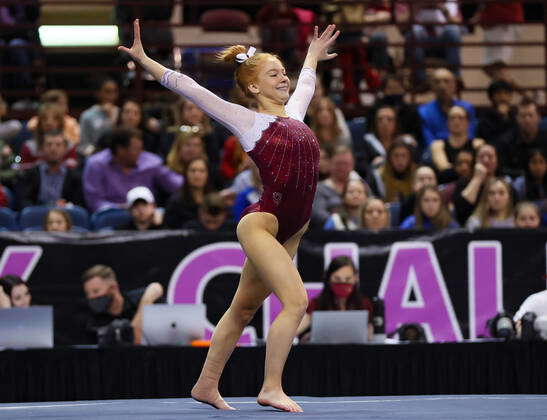Haley Stonecipher : Stanford s Addie Stonecipher performs her floor routine during the ...