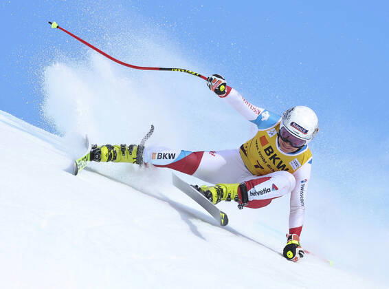 Bilder des Jahres 2022, Sport 02 Februar Sport Themen der Woche KW08 Sport Bilder des Tages ALPINE SKIING - FIS WC Crans Montana CRANS MONTANA,SWITZERLAND,25.FEB.22 - ALPINE SKIING - FIS World Cup, downhill, training, ladies. Image shows Jasmine Flury (SUI). GEPAxpictures xWolfgangxGrebien
