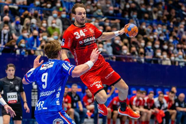 v l Jonathan Carlsbogard TBV Lemgo Lippe 9 , Kai Haefner MT Melsungen 34 TBV Lemgo Lippe vs MT Melsungen, handball, DHB Cup, 2021 2022, quarterfinals, 06 03 2022 Lemgo Copyright: xEibner-Pressefotox xJanxStrohdiekx EP_JSK