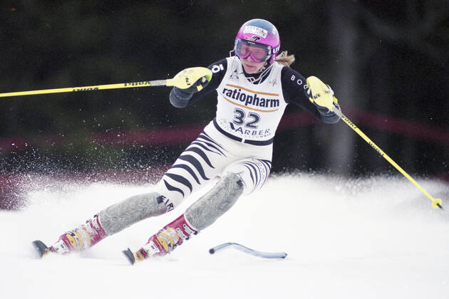 Katja SEIZINGER, GER, skier, action slalom, January 1997, Â