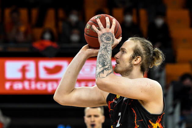 GER, EuroCup, ratiopharm Ulm vs Herbalife Gran Canaria 15 03 2022, ratiopharm arena, New Ulm, GER, EuroCup, ratiopharm Ulm vs Herbalife Gran Canaria, in picture Aleksander Balcerowski Gran Canaria, 2 nordphotoxGmbHx xHafner nph00200