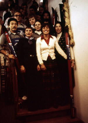 02 11 76 Rosi Mittermaier Germany, Stuttgart, 02 11 1976, Ski, Sportwertstatt Baschin Stuttgart Rosi Mittermaier