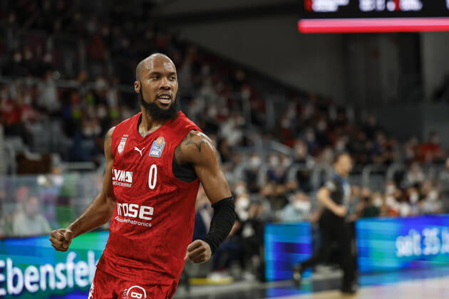 Chris Dove Brose Bamberg, 00 amberg HAKRO Merlins Crailsheim easyCredit BBL Basketball Bundesliga Season 2021 22 Matchday 17, 29 03 2022 Bamberg, Brose Arena Photo Daniel Löb Loeb Copyright: DanielxLöb
