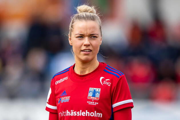 220403 Vittsjös Kajsa Lind during the football match in the Damallsvenskan between Vittsjö and FC Rosengard on April 3, 2022 in Vittsjö, Copyright: MATHILDAxAHLBERG BB220403BB743
