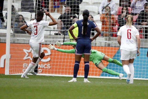 Renard wendie OL FOOTBALL : Olympique Lyonnais (OL) vs Paris Saint Germain (PSG) - femmes - seniors - Champions league 2022 2023 - demi finale - Lyon - 24 04 2022 StephanePillaud Panoramic