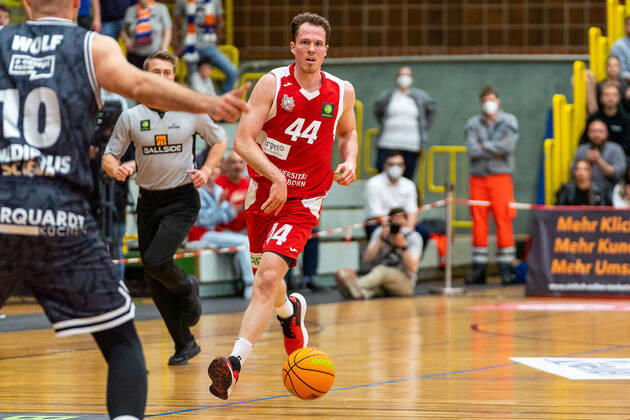 Christopher Jackson Trapp Uni Baskets Paderborn, 44 Uni Baskets Paderborn vs Medipolis SC Jena, basketball, 2 Bundesliga ProA, season 2021 2022, playoffs game 4, 29 04 2022 Uni Baskets Paderborn vs Medipolis SC Jena, basketball, 2 Bundesliga ProA, season 2021 2022, playoffs game 4, 29 04 2022 Paderborn Copyright: xEibner-Pressefoto BahhoxKarax EP_BKA