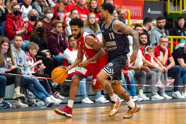 Jordan Livingston Barnes Uni Baskets Paderborn, 4 Uni Baskets Paderborn vs Medipolis SC Jena, basketball, 2 Bundesliga ProA, season 2021 2022, playoffs game 4, 29 04 2022 Uni Baskets Paderborn vs Medipolis SC Jena, basketball, 2 Bundesliga ProA, season 2021 2022, playoffs game 4, 29 04 2022 Paderborn Copyright: xEibner-Pressefoto BahhoxKarax EP_BKA