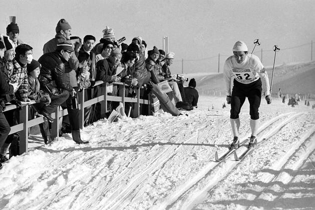 XI Olympic Winter games, Winterspiele,Spiele, Summer games in Sapporo 334411 23.02.1972 Soviet cross country skier Fydor Simashev took the 15 km silver gold at the 1972 Winter Olympics in Sapporo (Japan). 1972. Dmitryi Donskoy Sputnik Sapporo Japan  Copyright: xDmitryixDonskoyx