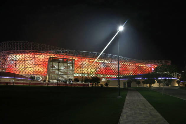 22 12 2021, preview of the 2022 FIFA World Cup in Qatar, UAE Al Rayyan, Qatar, the FIFA World Cup Ahmed bin Ali Stadium, during the FIFA Arab Cup Qatar in Al Rayyan, Qatar.