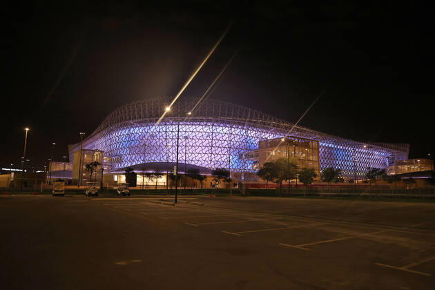 22 12 2021, preview of the 2022 FIFA World Cup in Qatar, UAE Al Rayyan, Qatar, the FIFA World Cup Ahmed bin Ali Stadium, during the FIFA Arab Cup Qatar in Al Rayyan, Qatar.