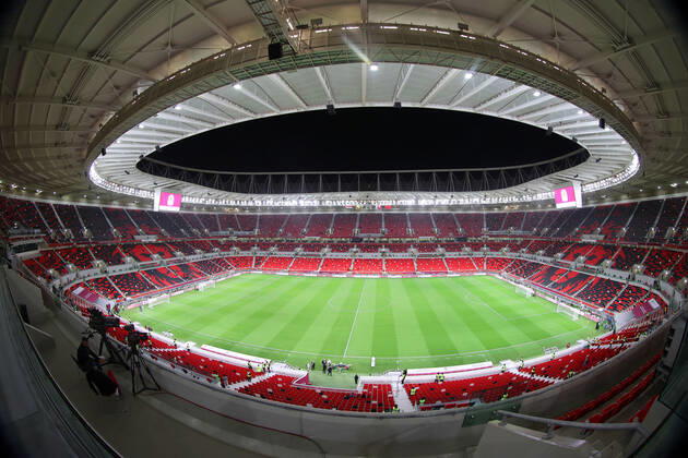 22 12 2021, preview of the 2022 FIFA World Cup in Qatar, UAE Al Rayyan, Qatar, the FIFA World Cup Ahmed bin Ali Stadium, during the FIFA Arab Cup Qatar in Al Rayyan, Qatar.